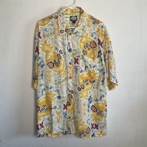 Tommy Bahama Floral Hawaiian Button Up Short Sleeve Shirt Men Size Large - Picture 6 of 9